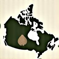 Infographic icon of a map of Ontario with a compass and a metal ingot